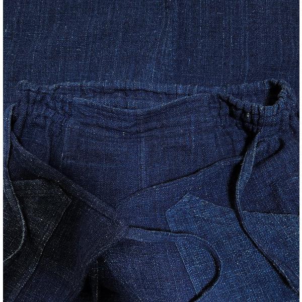 anc うさと ウサト USAATO パンツ 青系 変形 ワイド リボン 重ね着風