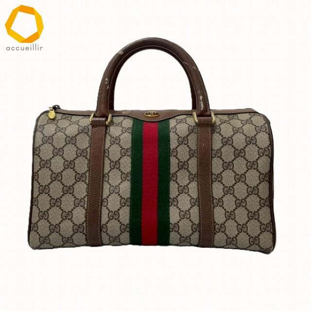 anb グッチ GUCCI ハンドバッグ 茶系 オールドグッチ ヴィンテージ 