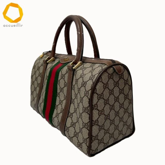 anb グッチ GUCCI ハンドバッグ 茶系 オールドグッチ ヴィンテージ