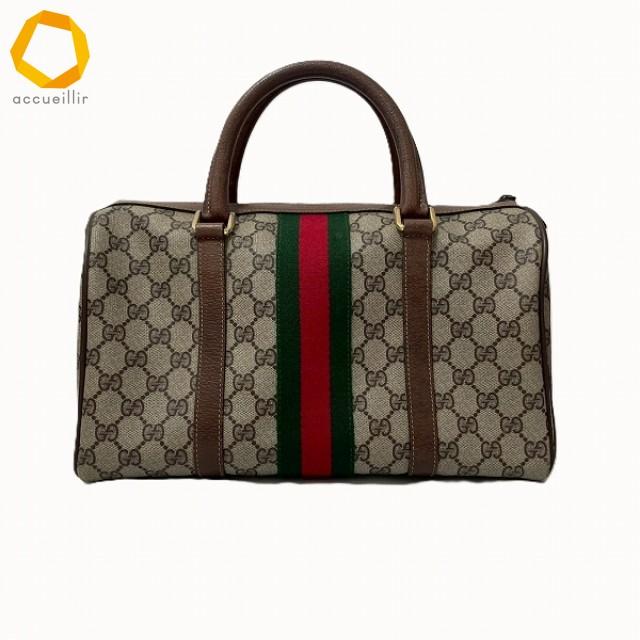 anb グッチ GUCCI ハンドバッグ 茶系 オールドグッチ ヴィンテージ 