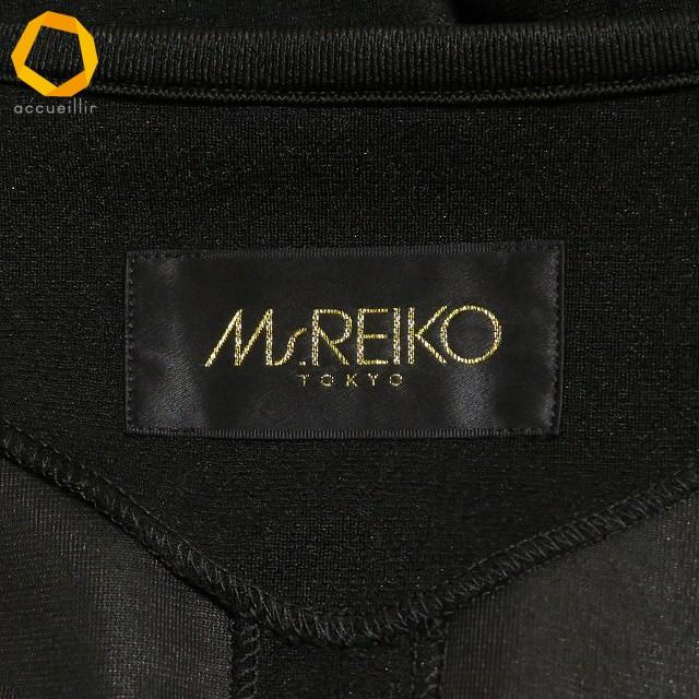 高級　Ms.REIKO ミズレイコ　 黒 刺繍　花柄　フォーマル レース生地 anc ミズレイコ MS.REIKO ジャケット 13 黒 ノーカラー 刺繍 花柄