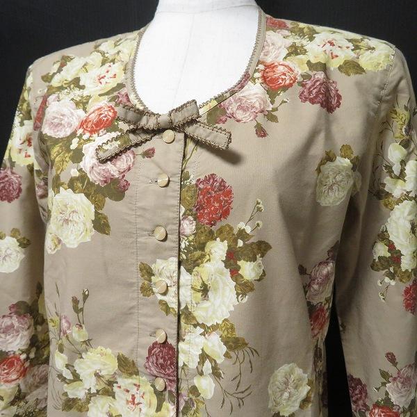 anc カネコイサオ KANEKO ISAO シャツ ブラウス ベージュ 花柄 バラ 