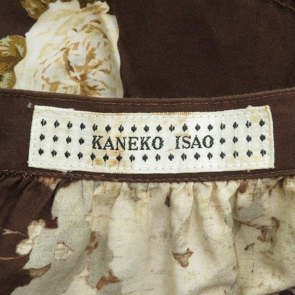 anc カネコイサオ KANEKO ISAO スカート 茶 花柄 ロング フレア フリル