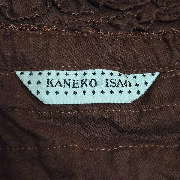 snc カネコイサオ KANEKO ISAO カットソー 茶 ピコフリル リボン 