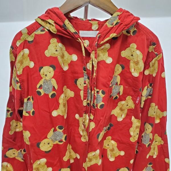 ピンクハウス　クマモチーフ　フード付きブラウス　ブルー ピンクハウス クマモチーフ フード付きブラウス ブルー フェリシモ公式