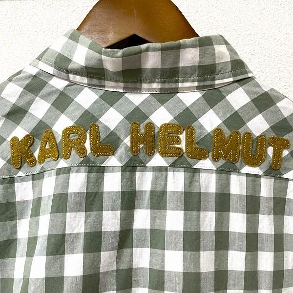 Karl Helmut #snc カールヘルム KarlHelmut 半袖シャツ L 緑 白