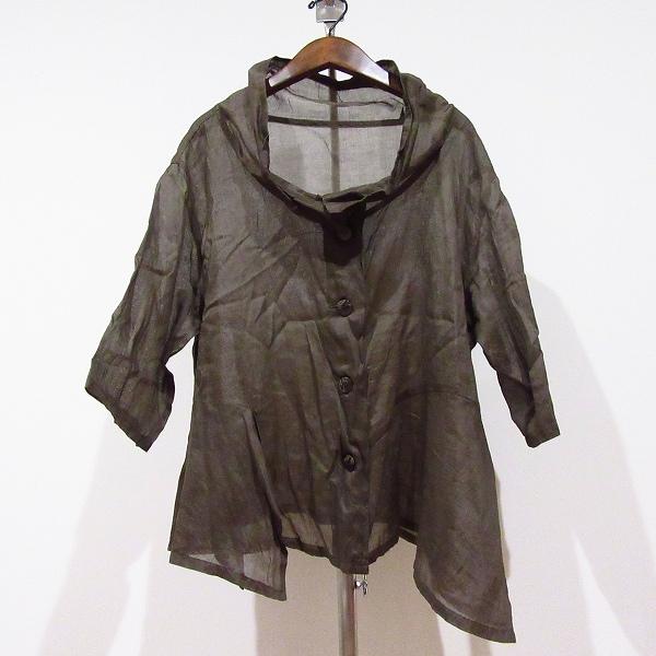 【慈雨　ジウ　センソユニコ】トップス　シャツ　ブラウス　グリーン　サイズ40 anc ジウセンソユニコ 慈雨 Sensounico シャツ・ブラウス 40 茶 日本製