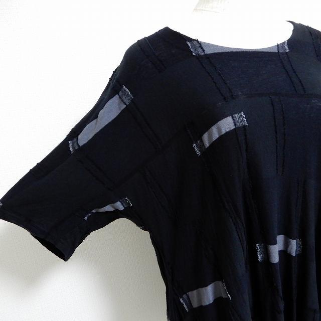 snc メフウセンソユニコ 芽風 チュニック 38 黒 グレー ドルマン 変形