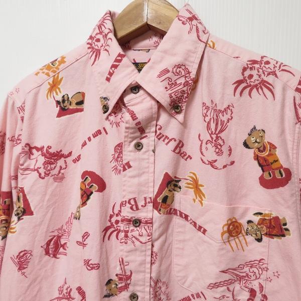 #anc サンサーフ SUN SURF 東洋エンタープライズ 長袖シャツ ネルシャツ M ピンク ボタンダウン ハワイアン メンズ [955963]