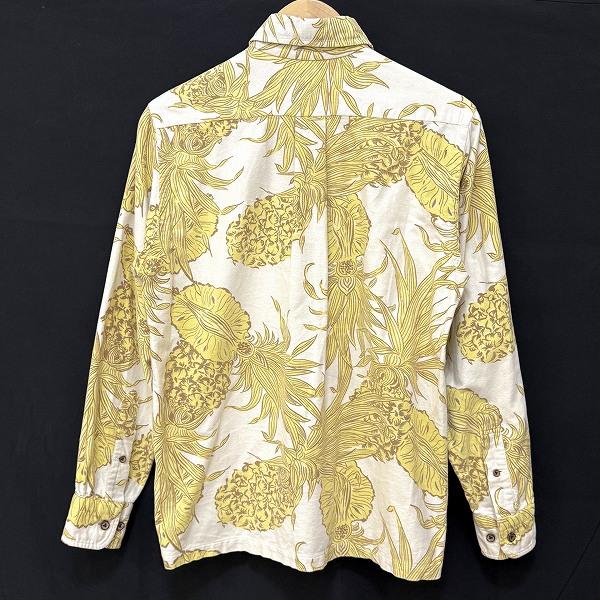 #anc サンサーフ SUN SURF ポロシャツ S アイボリー系 黄色 茶 パイナップル柄 長袖 メンズ [955978]_1