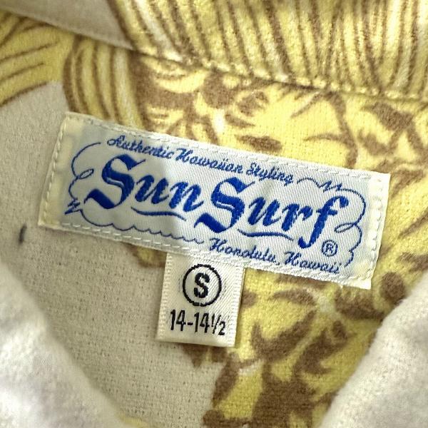 #anc サンサーフ SUN SURF ポロシャツ S アイボリー系 黄色 茶 パイナップル柄 長袖 メンズ [955978]_4