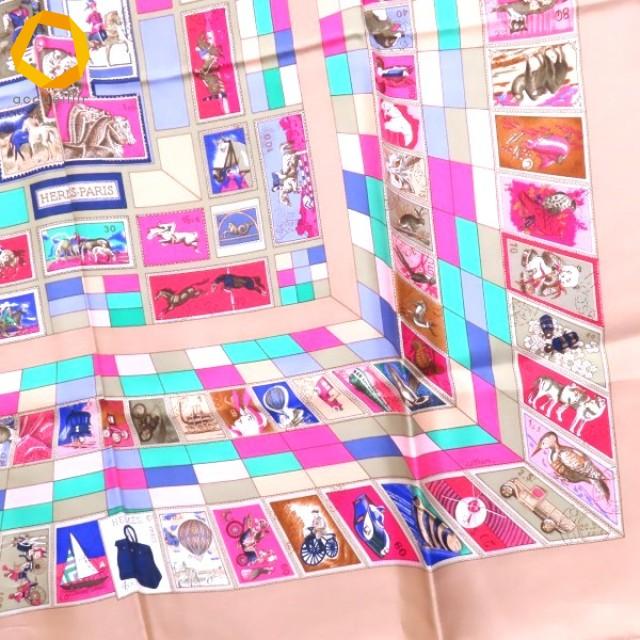 anzs エルメス HERMES カレ90 CORRESPONDANCE スカーフ ピンク系