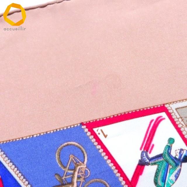 anzs エルメス HERMES カレ90 CORRESPONDANCE スカーフ ピンク系