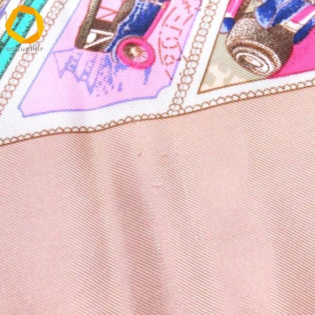 anzs エルメス HERMES カレ90 CORRESPONDANCE スカーフ ピンク系
