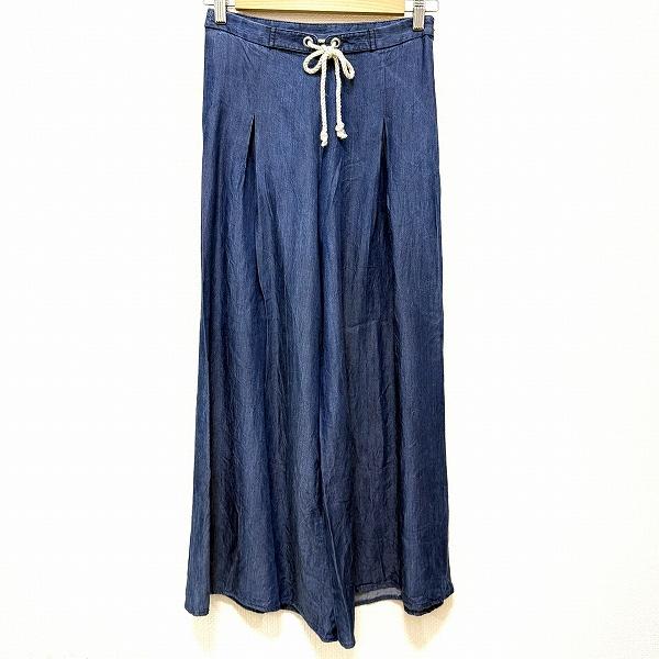 #anc ビアズリー BEARDSLEY パンツ 0 青系 デニム 薄手 ワイド サイドジップ レディース [956294] | 