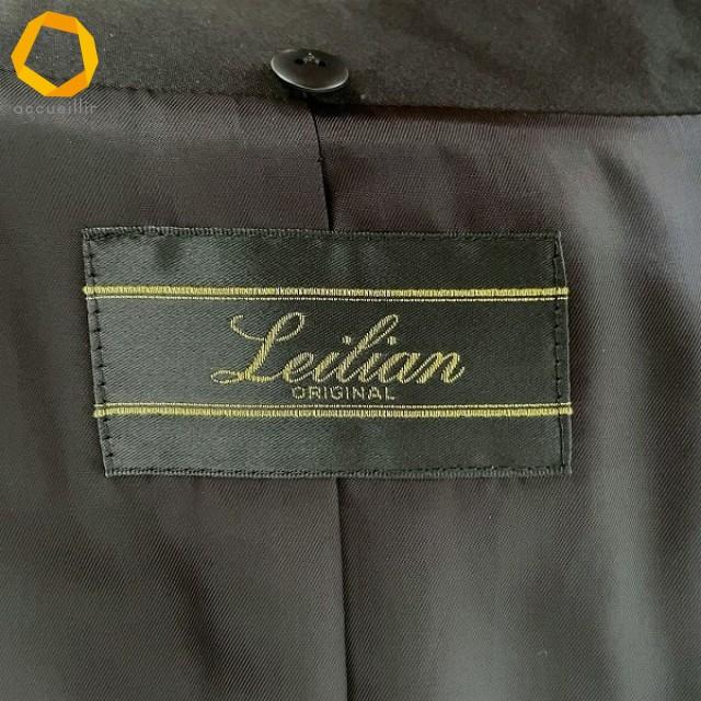 wnc レリアン Leilian コート 9 黒 フォックスファー付き シルクコート