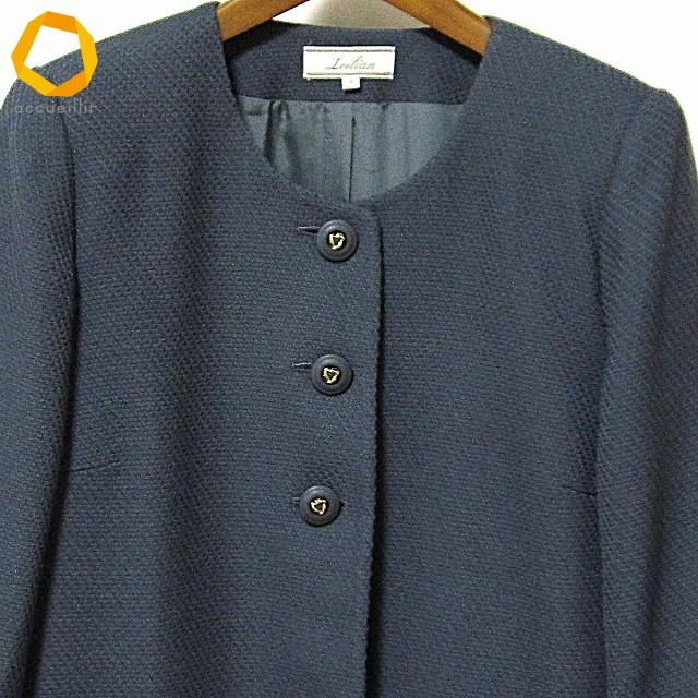 anc レリアン Leilian コート 9 グレー系 ノーカラー ウール