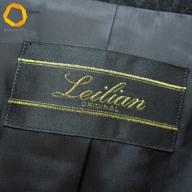 w レリアン Leilian コート 9 グレー系 黒 スエード調 キルティング 襟