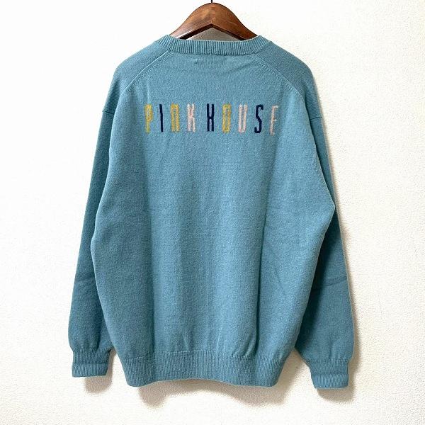 wnc ピンクハウス PINKHOUSE カーディガン 緑系 ニット ラム ロゴ 美品