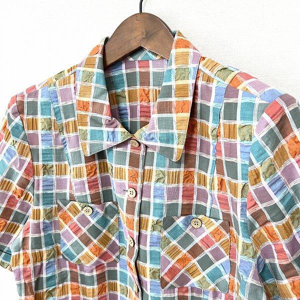 snc レリアン Leilian シャツ ブラウス 15+ マルチ チェック 大きい