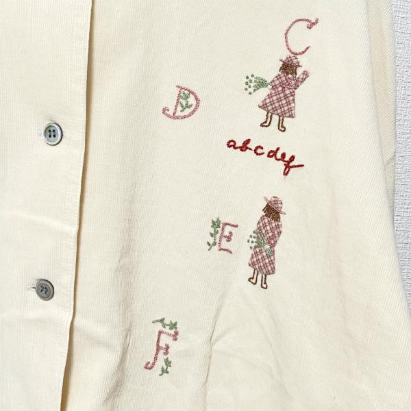 COTTON HOUSE Aya 細コーデュロイ 刺繍 ブラウス COTTON HOUSE Aya 細