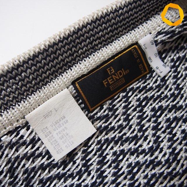 a フェンディ FENDI セットアップ 40 黒 白 ジャケット スカート
