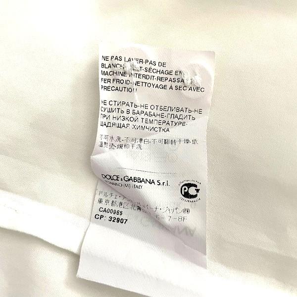 anc ドルチェ&ガッバーナ DOLCE&GABBANA 長袖シャツ 43 白 黒