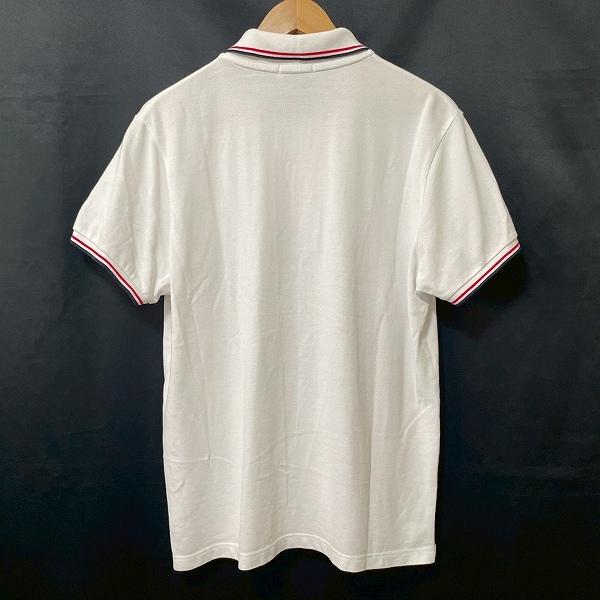 snc モンクレール Moncler ポロシャツ L 白 半袖 ボーダー ワッペン