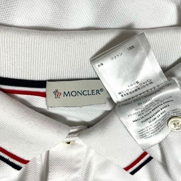 snc モンクレール Moncler ポロシャツ L 白 半袖 ボーダー ワッペン
