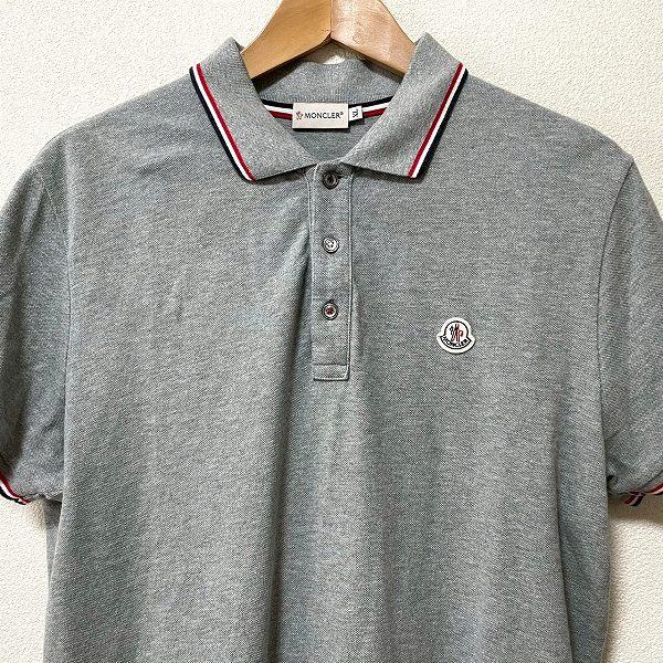 snc モンクレール Moncler ポロシャツ XL グレー 半袖 ボーダー ロゴ