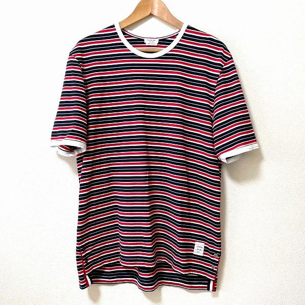 snc トムブラウン THOMBROWNE Tシャツ 4 白 赤 紺 半袖 ボーダー