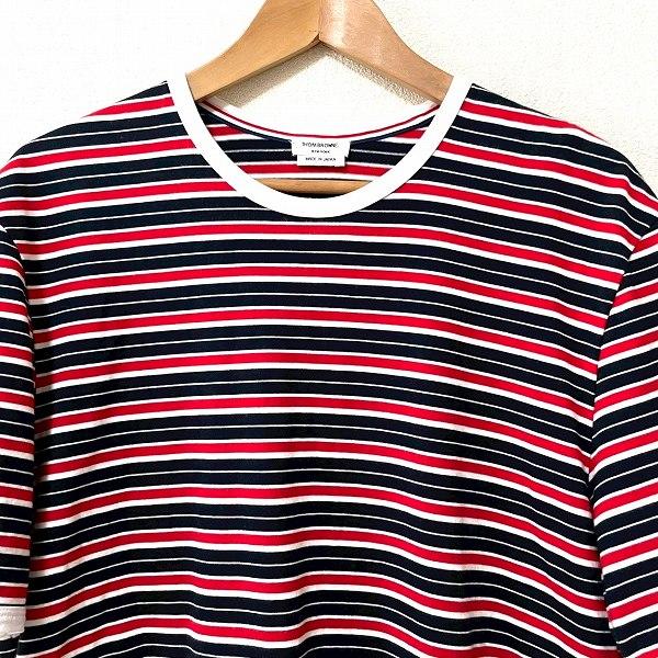 snc トムブラウン THOMBROWNE Tシャツ 4 白 赤 紺 半袖 ボーダー