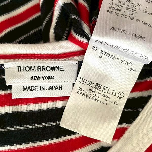 snc トムブラウン THOMBROWNE Tシャツ 4 白 赤 紺 半袖 ボーダー