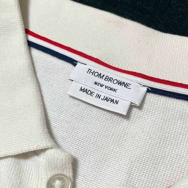 sxc トムブラウン THOMBROWNE ポロシャツ 4 アイボリー 半袖 プリント 