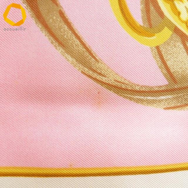 axe セリーヌ CELINE 大判 スカーフベージュ ピンク マルチ ベルト柄