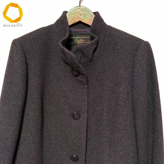 wnc レリアン Leilian コート 9 紫 カシミヤ スタンドカラー 美品