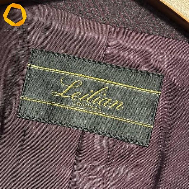 wnc レリアン Leilian コート 9 紫 カシミヤ スタンドカラー 美品