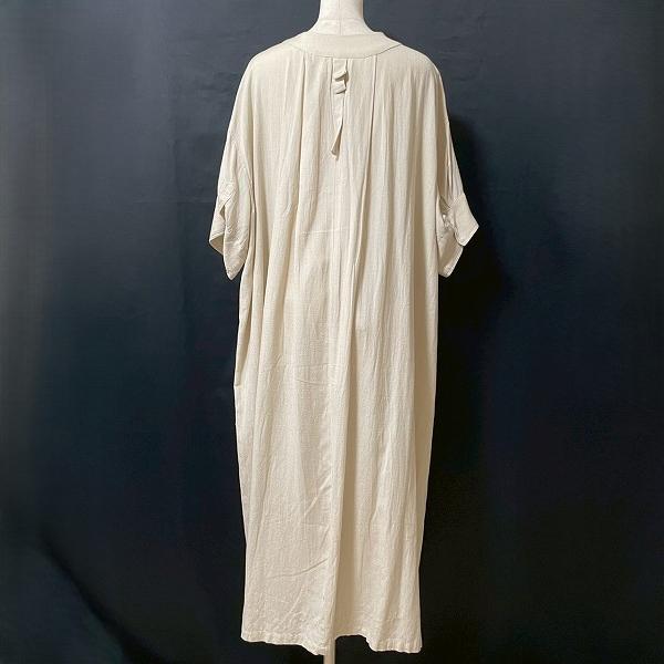 #snc アズノウアズ アノネネ オオラカ AS KNOW AS a.no.ne.ne olaca ワンピース 15 ベージュ 半袖 麻混 刺繍 美品 レディース [960558] |  | 01