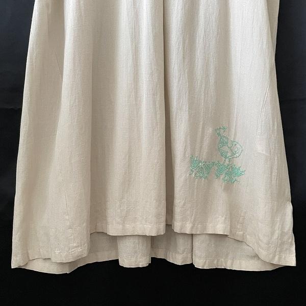 #snc アズノウアズ アノネネ オオラカ AS KNOW AS a.no.ne.ne olaca ワンピース 15 ベージュ 半袖 麻混 刺繍 美品 レディース [960558] |  | 04