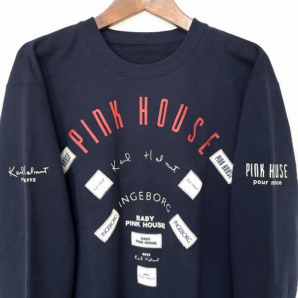 anc ピンクハウス PINKHOUSE トレーナー M 紺 ロゴ ワッペン
