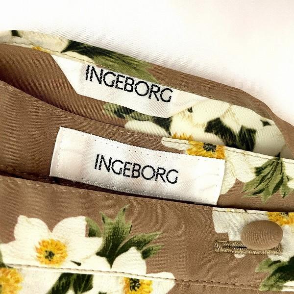snc インゲボルグ INGEBORG セットアップ ベージュ系 花柄 ピコフリル 