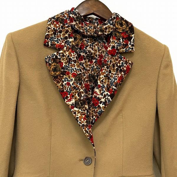 ［良品］CELINE 総柄ブラウス シルク マルチカラー ヴィンテージ wnc セリーヌ CELINE アンサンブル 40 キャメル色 赤 青 ジャケット