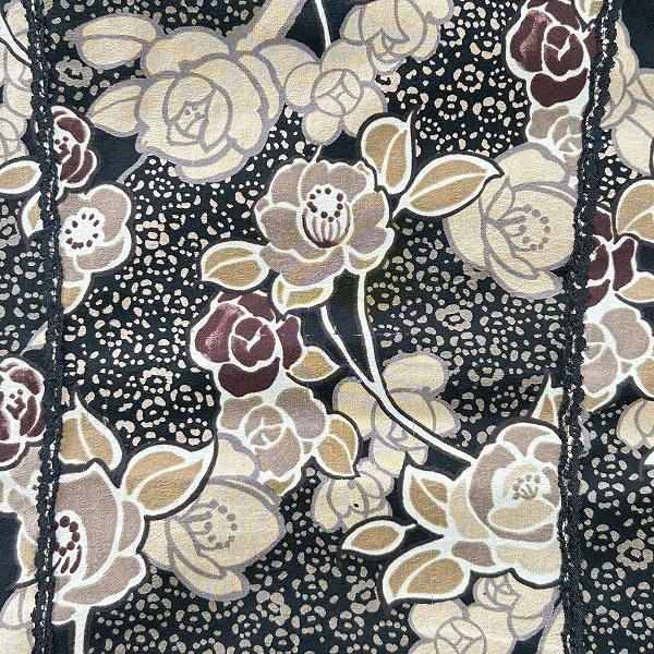 anc インゲボルグ INGEBORG シャツ ブラウス M 黒 茶色 ベージュ 花柄