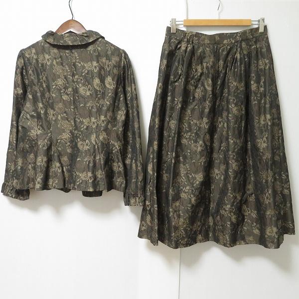 #anc バライロノクラシ バラ色の暮し バラクラ セットアップ ツーピース L 深緑 ベージュ 茶 フリル 花柄 ロング レディース [961809]_1