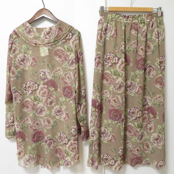 #anc バライロノクラシ バラ色の暮し バラクラ セットアップ ツーピース 茶系 ピンク系 シースルー 花柄 バラ レディース [961844]_1