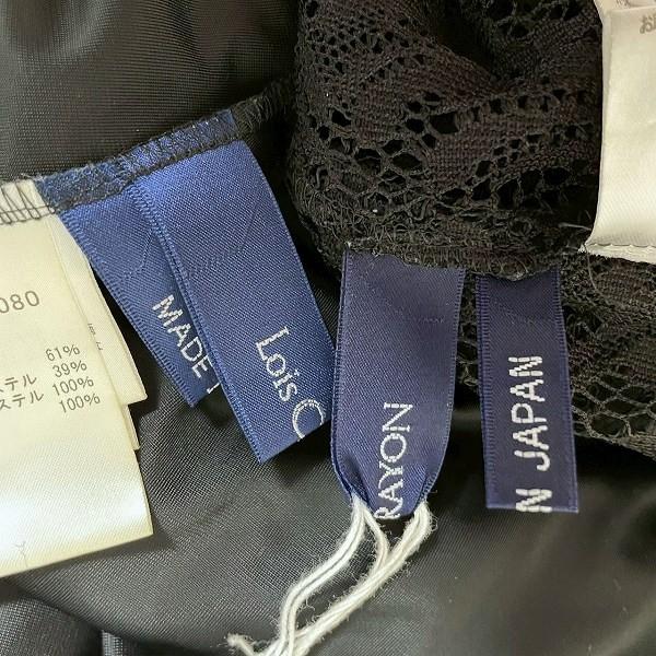 #anc ロイスクレヨン LoisCRAYON セットアップ ツーピース M 黒 レース レースアップ タグ付き シルク使い レディース [961875]_5