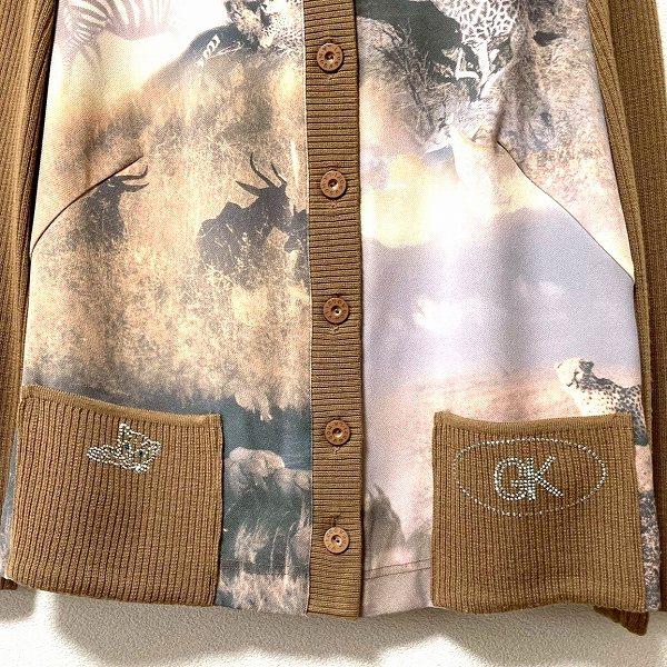 イタリヤ 伊太利屋 フォックスファーフードニットジャケット 13号 日本製 anc イタリヤ 伊太利屋 ジャケット 13 ベージュ アイボリー系