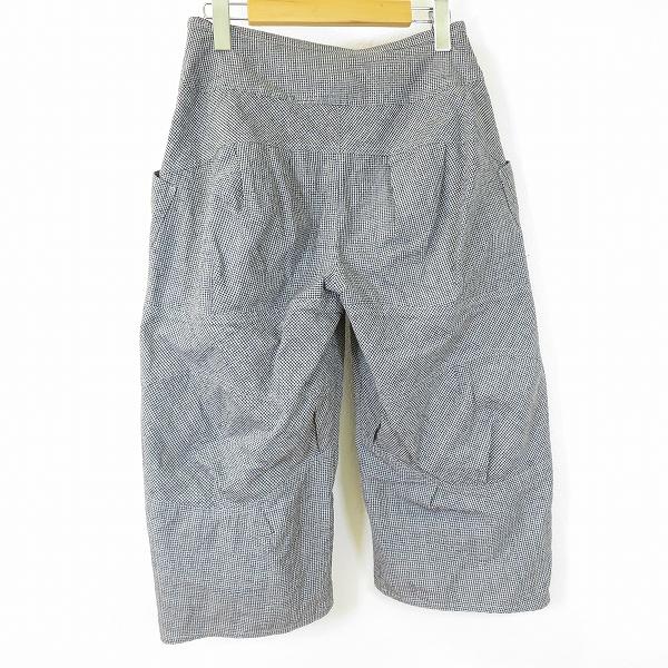 #a イオコムイオセンソユニコ io comme パンツ 38 紺 カーキ グレー チェック柄 半端丈 レディース [963121] k01 ...