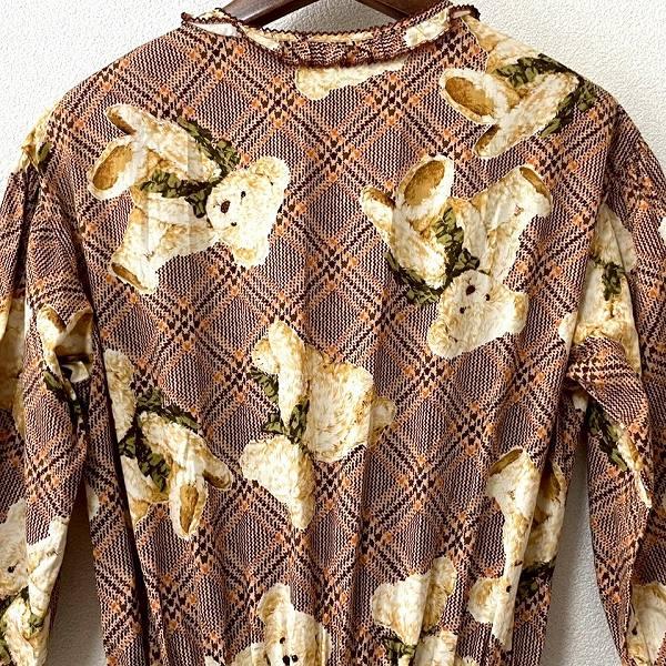 snc ピンクハウス PINKHOUSE ワンピース 茶系 ロング チェック くま