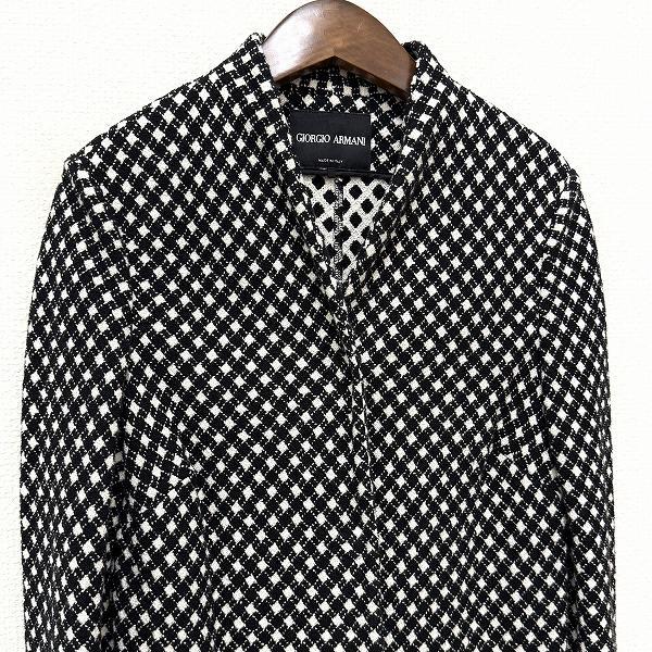 anc ジョルジオアルマーニ Giorgio Armani ジャケット 36 黒 白 ノー 